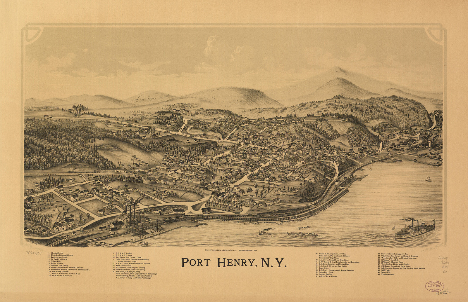 Port Henry, New York, 1889, 1889 — antique map