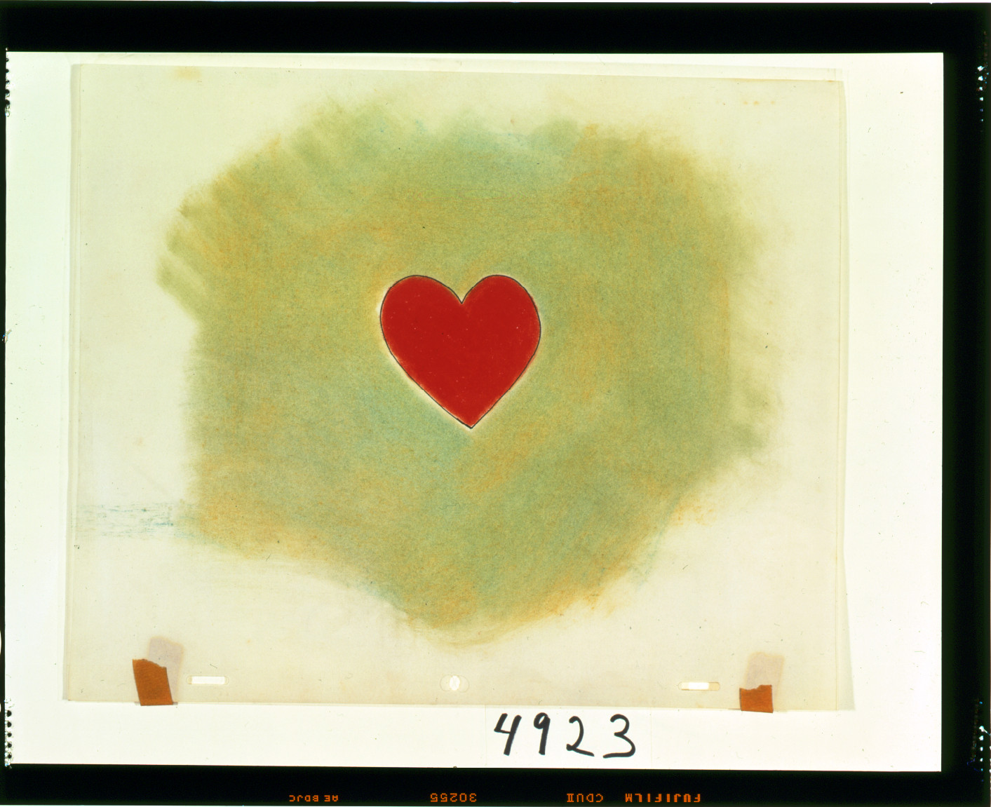 [Drawing of a heart, animation cel from the film Information machine: creative man and the data processor"]" — historic drawing
