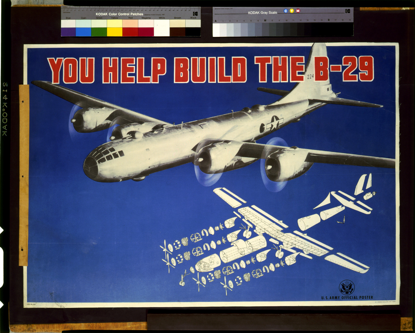 You help build the B-29, U.S. Army, 1945 (U.S. Government Printing Office) — vintage poster