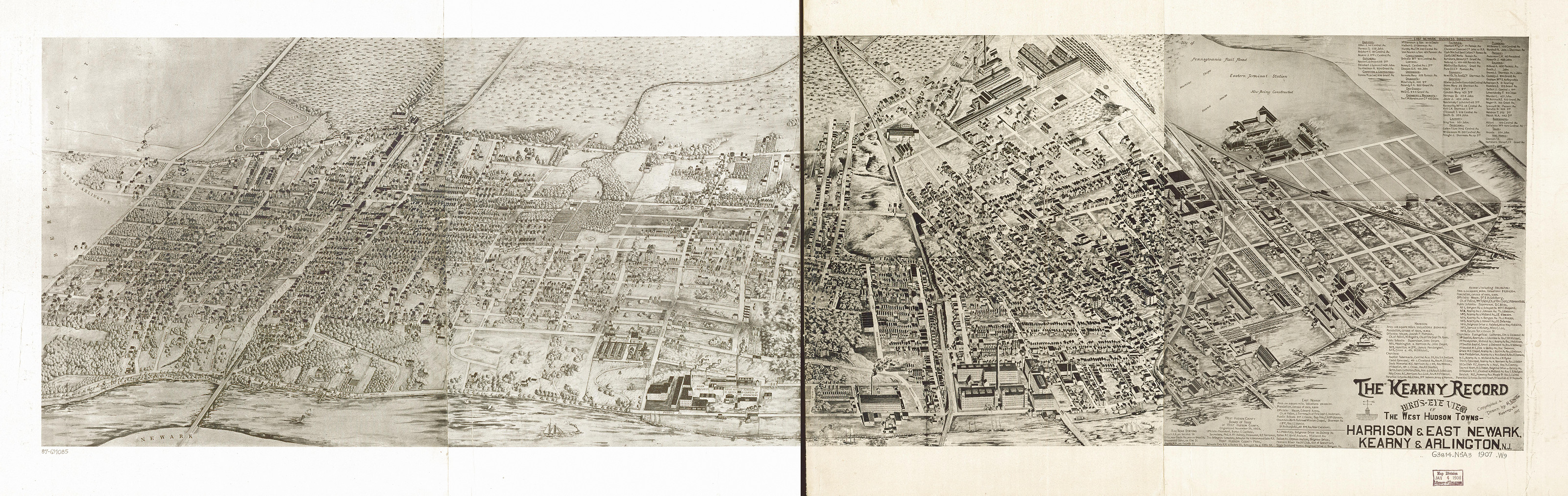 Harrison East Newark, New Jersey, 1907, 1907 — antique map