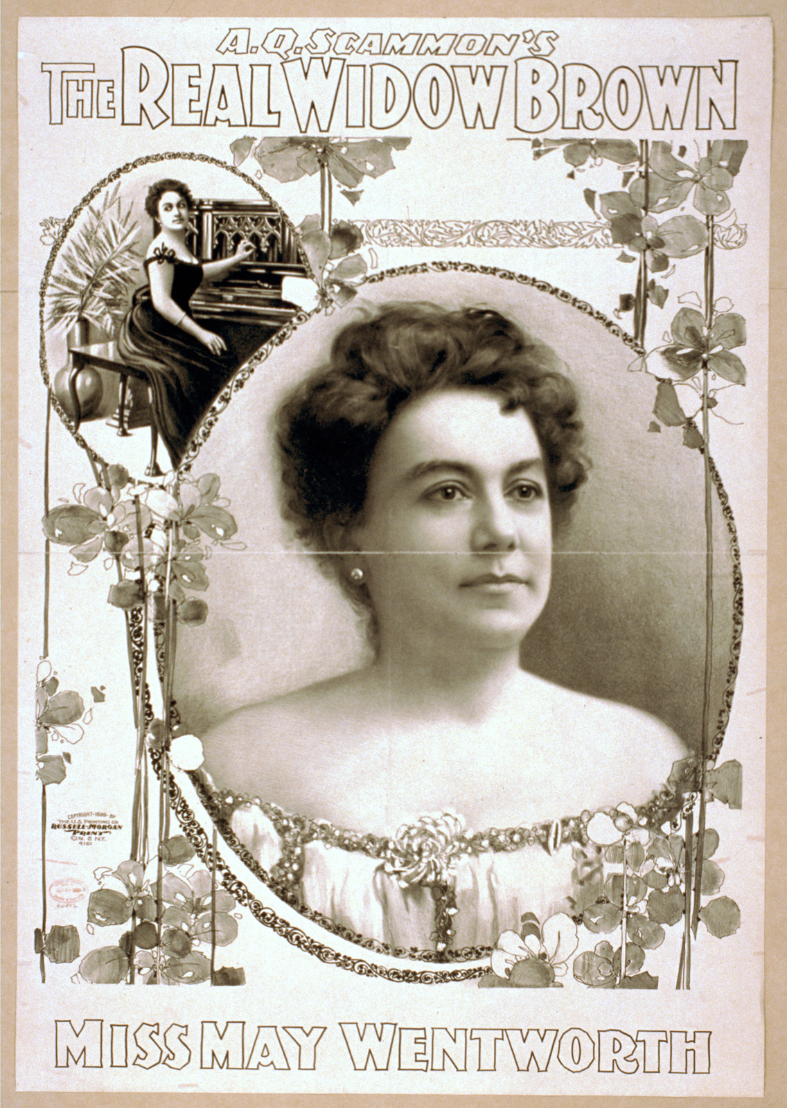 A.Q. Scammons The real Widow Brown, 1899 — vintage poster