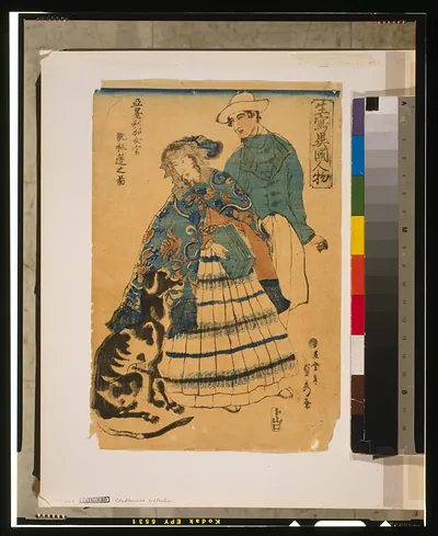 Amerika jokan hansui o gansuru no zuTITLE TRANSLATION:American lady playing accordion.