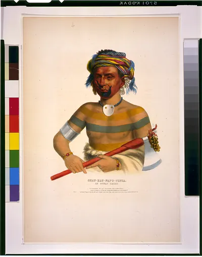 Shau-Hau-Napo-Tinia--An Ioway chief / printed & colored at I.T. Bowen's Lithographic Establishment.