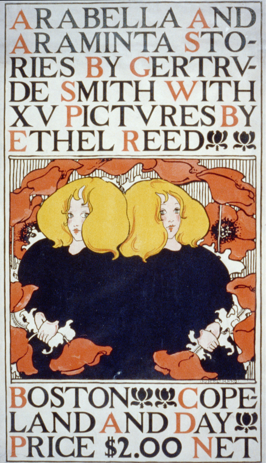 Arabella and Araminta Stories by Gertrude Smith, 1895 — vintage poster