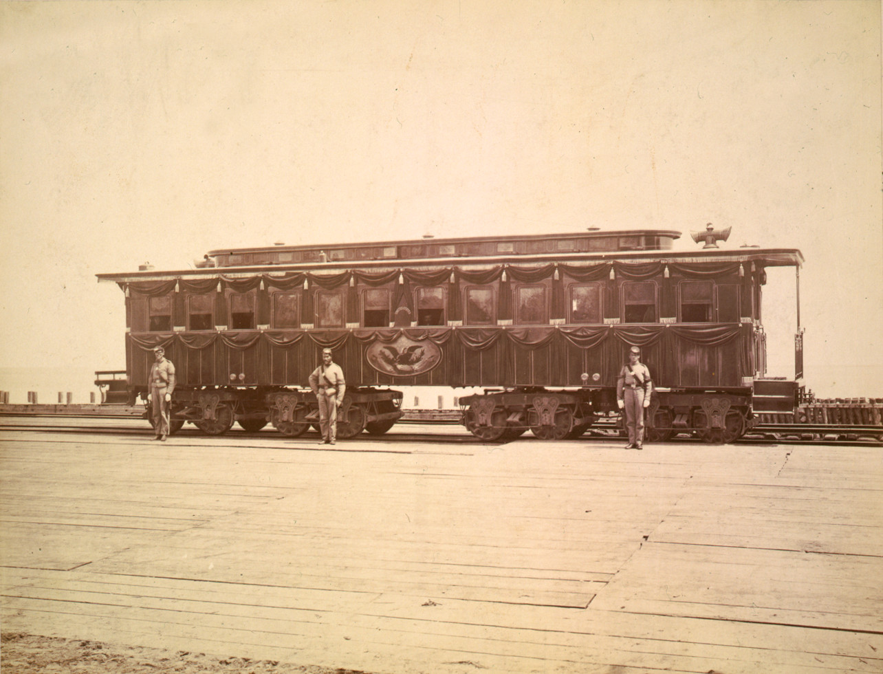 President Abraham Lincoln's Railroad Funeral Car, c. 1865 — historic photograph