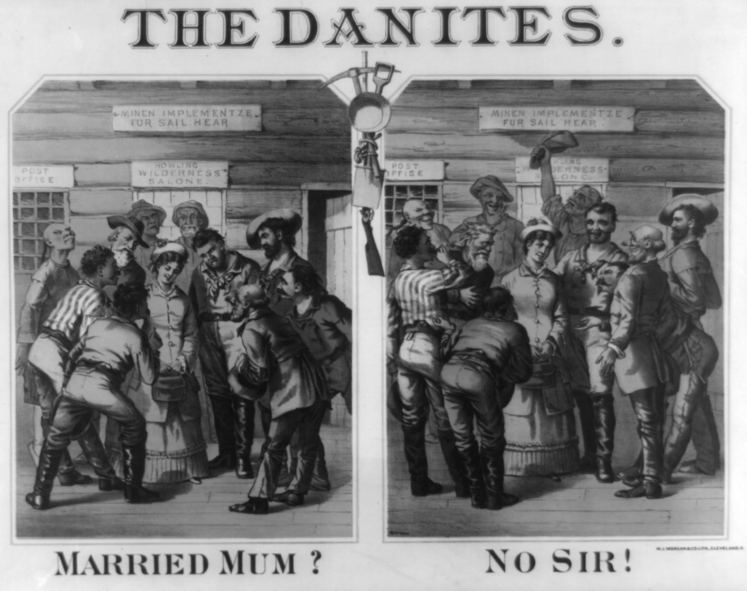 The Danites / W.J. Morgan & Co. lith., Cleveland, O., [between 1860 and 1890(?)] — antique lithograph