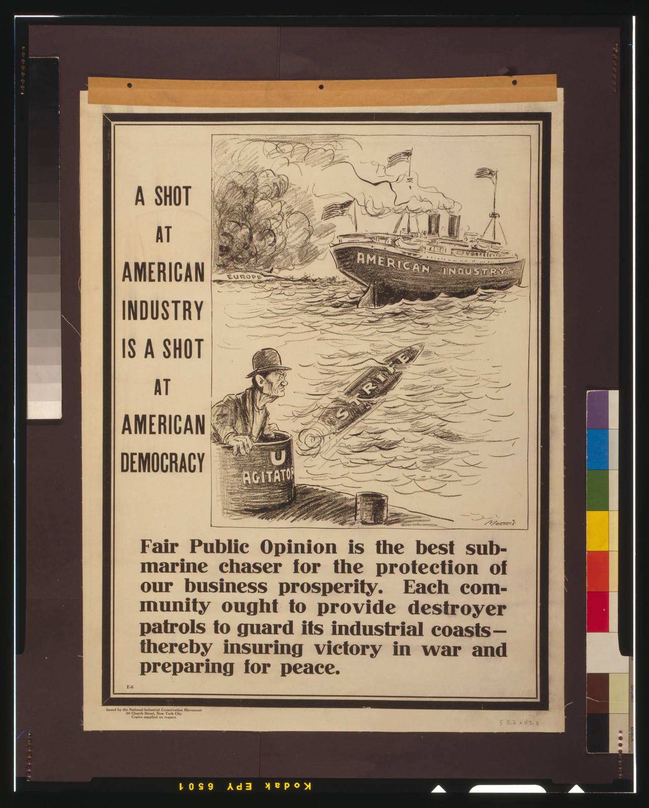 A shot at American industry is a shot at American democracy / Morris., [1917] — vintage poster