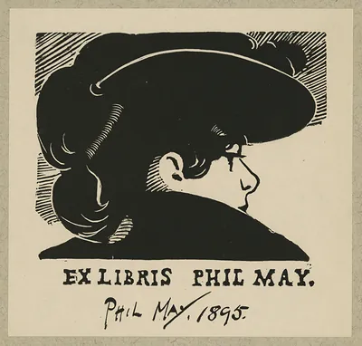 [Bookplate of English caricaturist Phil May] / Phil May.