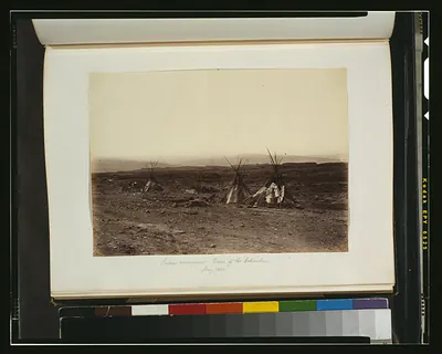 Indian encampment, Dalles of the Columbia, May 1860