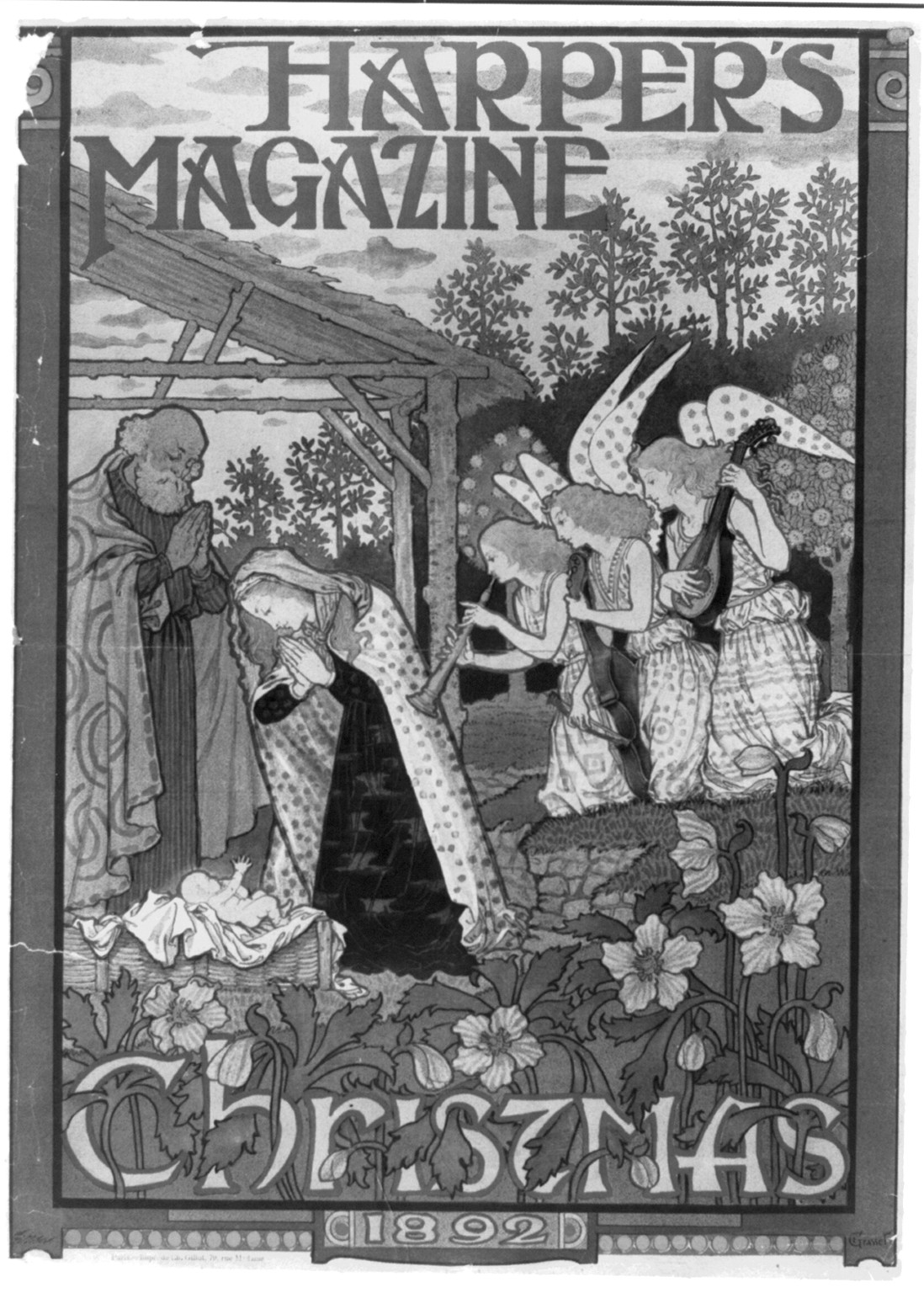 Harper's Magazine, Christmas, 1892, 1892 — vintage poster