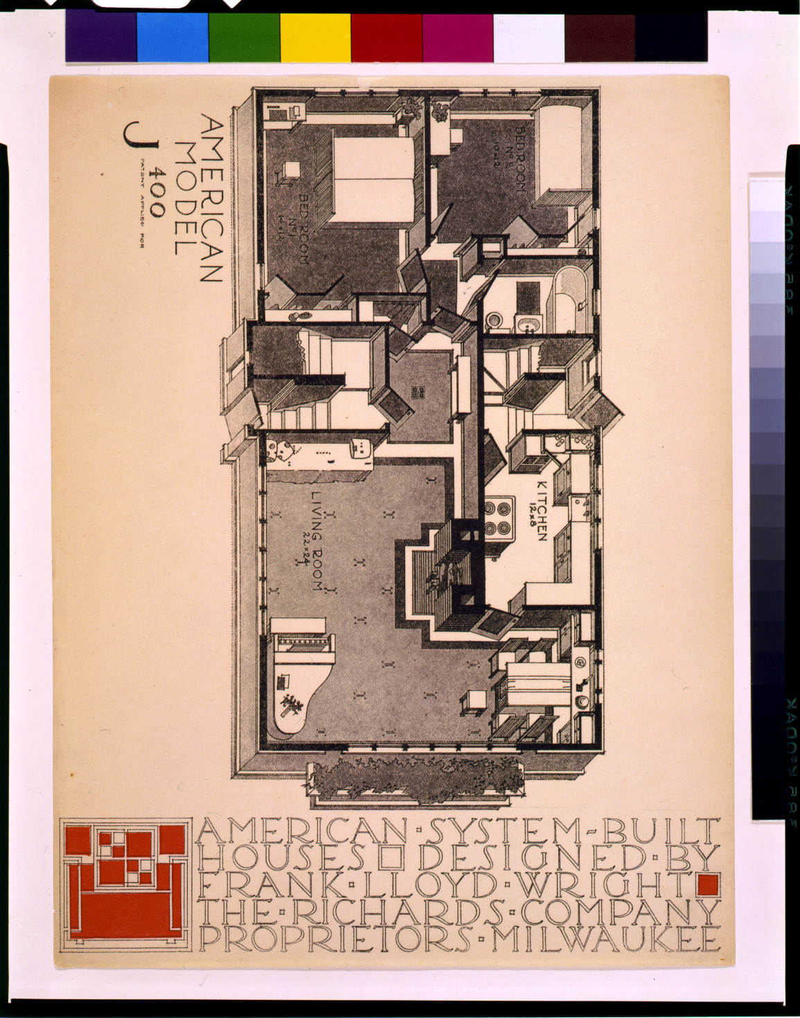 American System-Built Houses, Model J 400, Frank Lloyd Wright — historic image