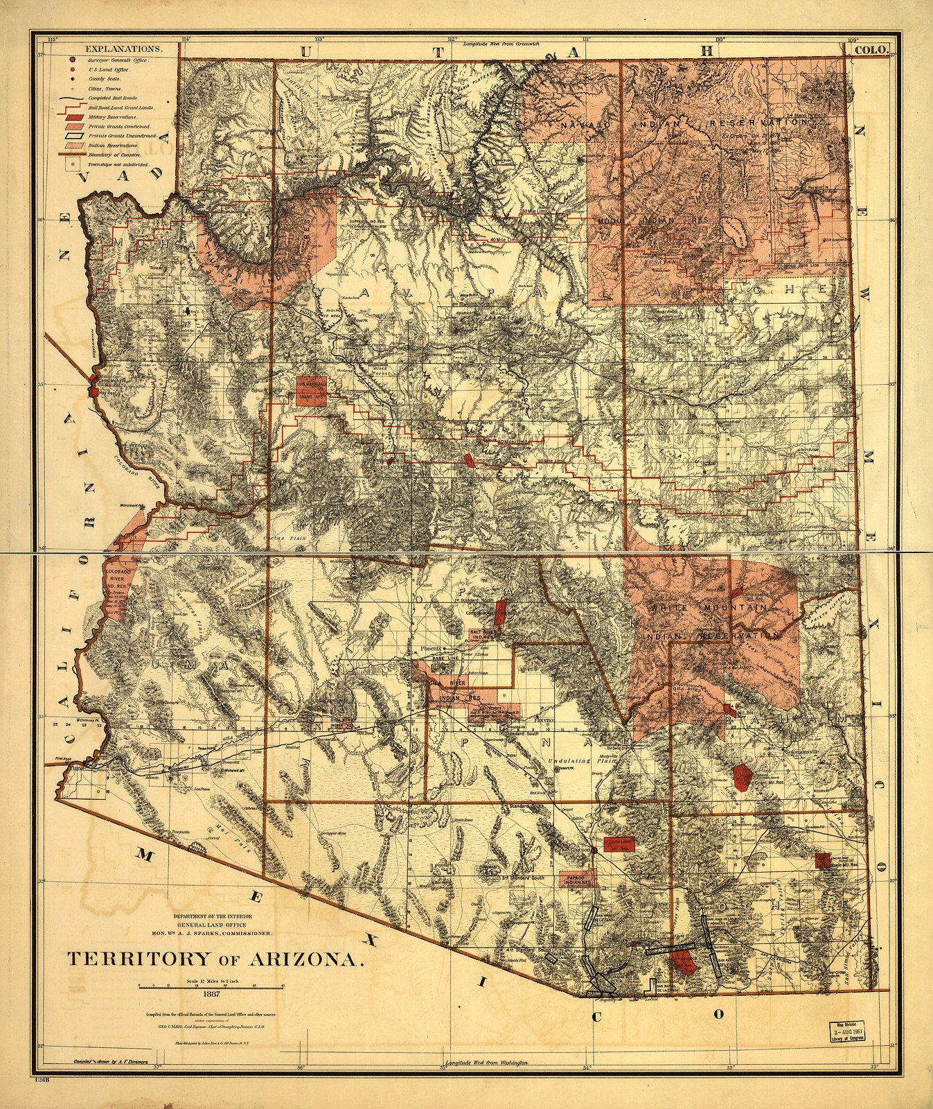 Territory of Arizona, 1887 — historic image