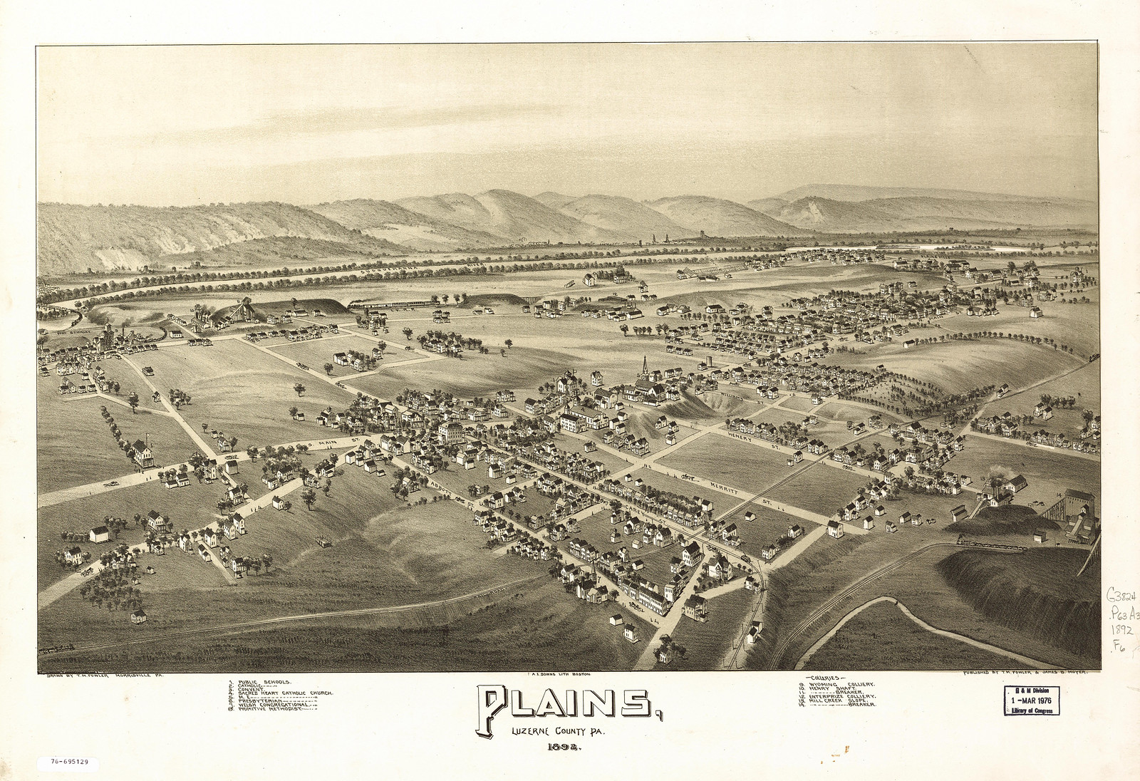 Plains, Pennsylvania, 1892, 1892 — antique map