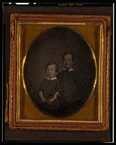 [Unidentified boys, half-length portraits, probably George F. Becker and Alexander Rudolph Becker as children]
