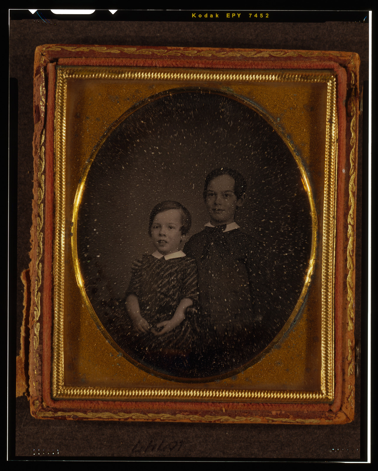[Unidentified boys, half-length portraits, probably George F. Becker and Alexander Rudolph Becker as children], [between 1849 and 1860] — historic photograph