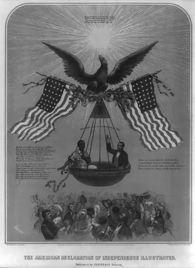 The American Declaration of Independence illustrated / Fabronious ; designed by R. Thayer ; L. Prang & Co. Lith., Boston.