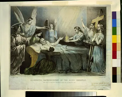 Allegorical representation of the dying Christian / N.E. Talcott pinxt. ; J.H. Bufford's lith.