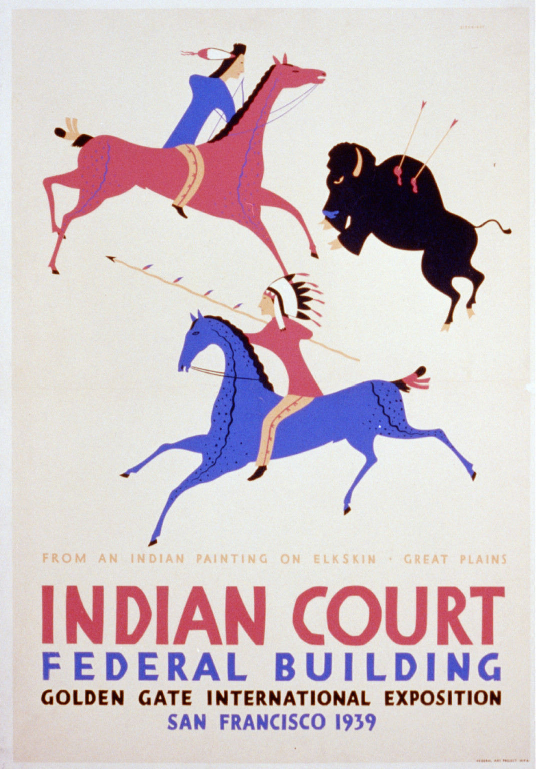 Indian court Federal Building Golden Gate International Exposition San Francisco 1939, 1939 — vintage poster