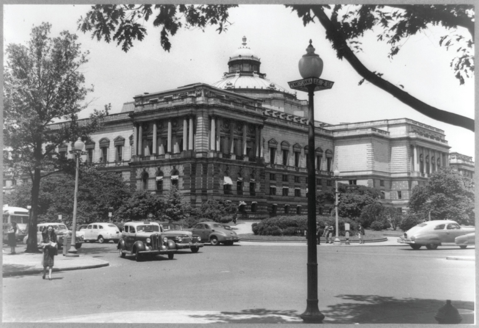 View of Jefferson Building - from east showing addition, ca. 1946. — historic photograph
