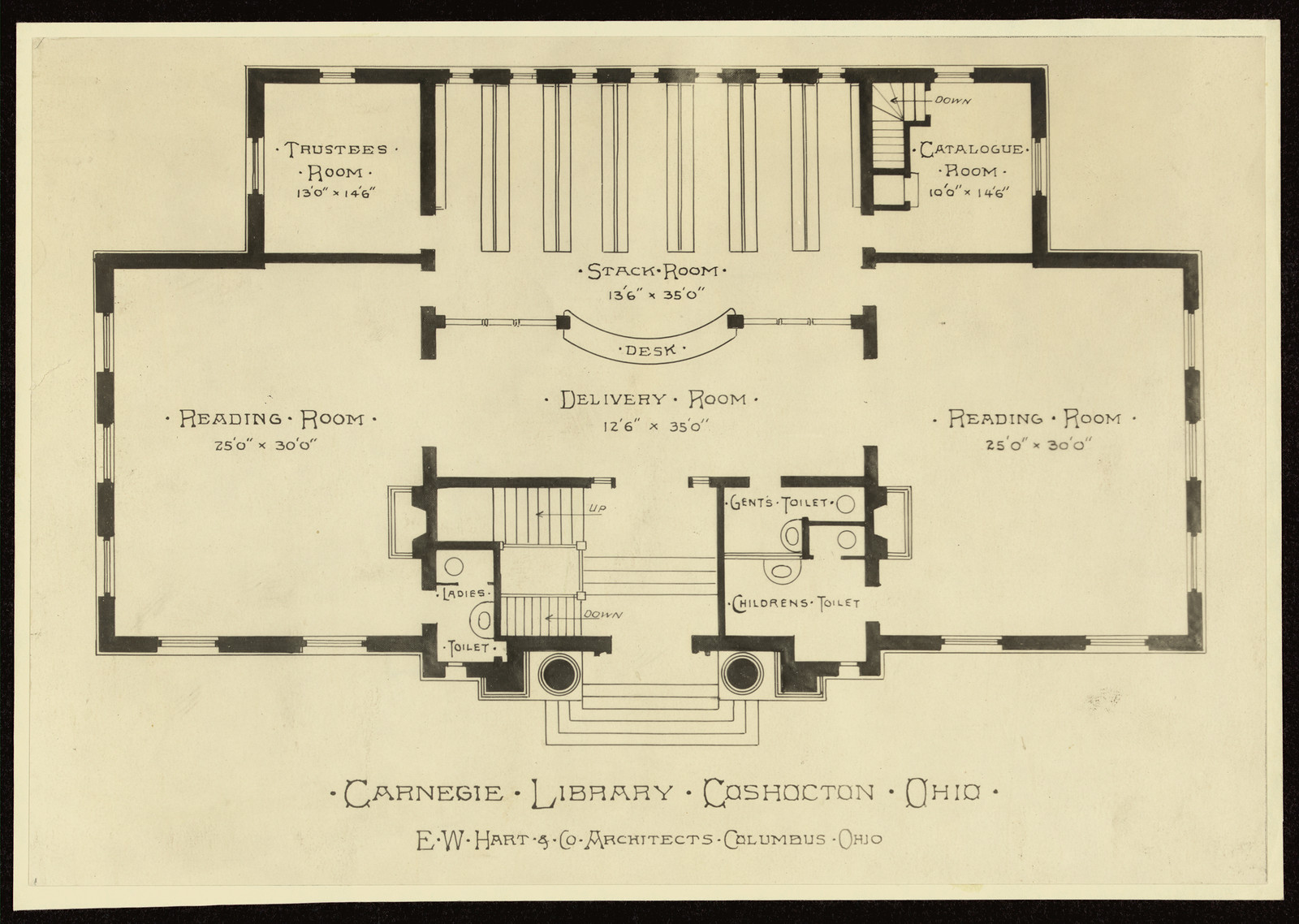 Carnegie Library Coshocton Ohio — historic image