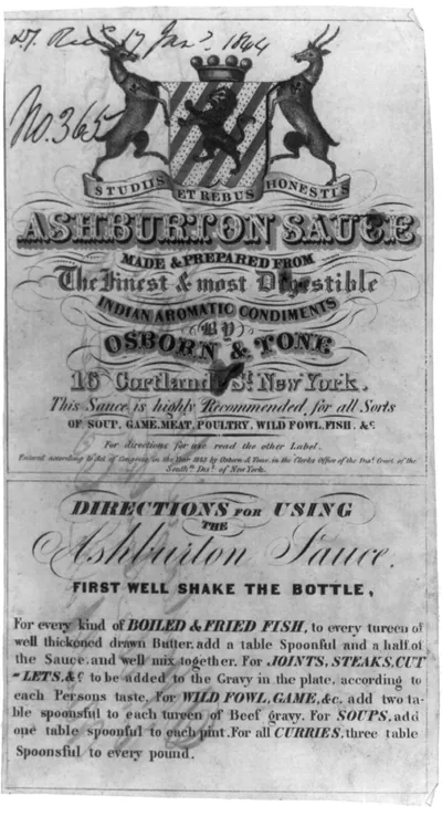 Ashburton Sauce... for... soup, game, meat, poultry, wild fowl, fish, etc.