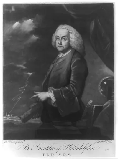 B. Franklin of Philadelphia - L.L.D. F.R.S. / B. Wilson pinxt. ; Js McArdell fecit.