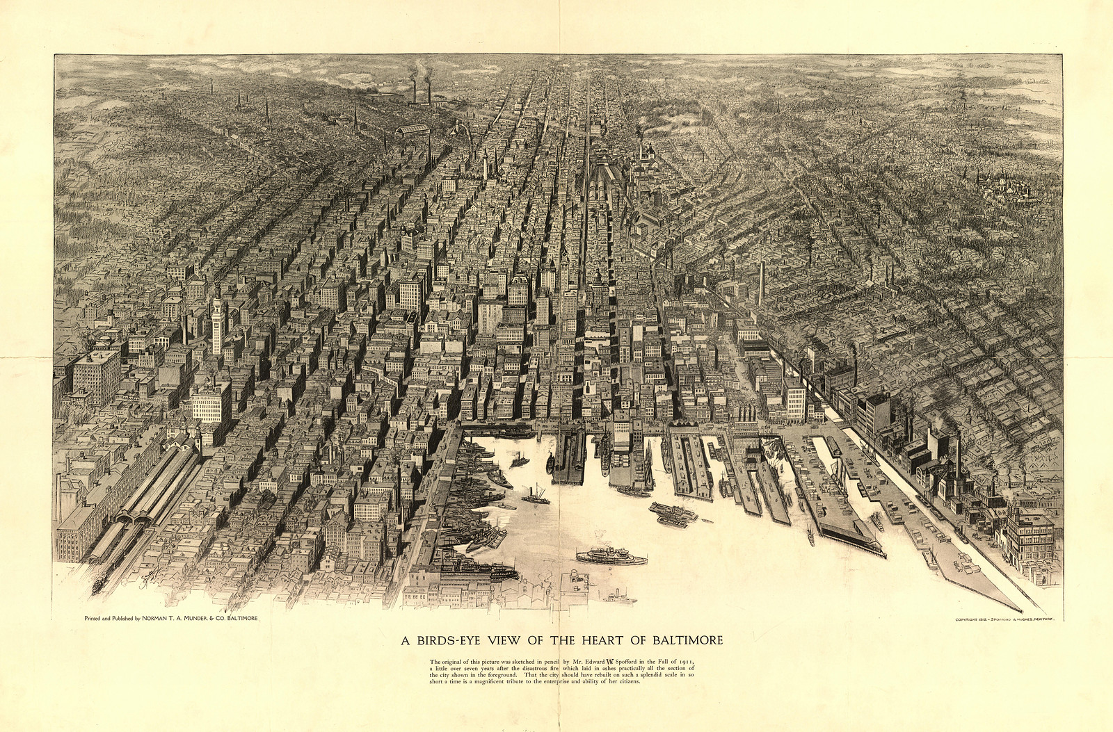 Baltimore, Maryland, 1912, 1912 — antique map