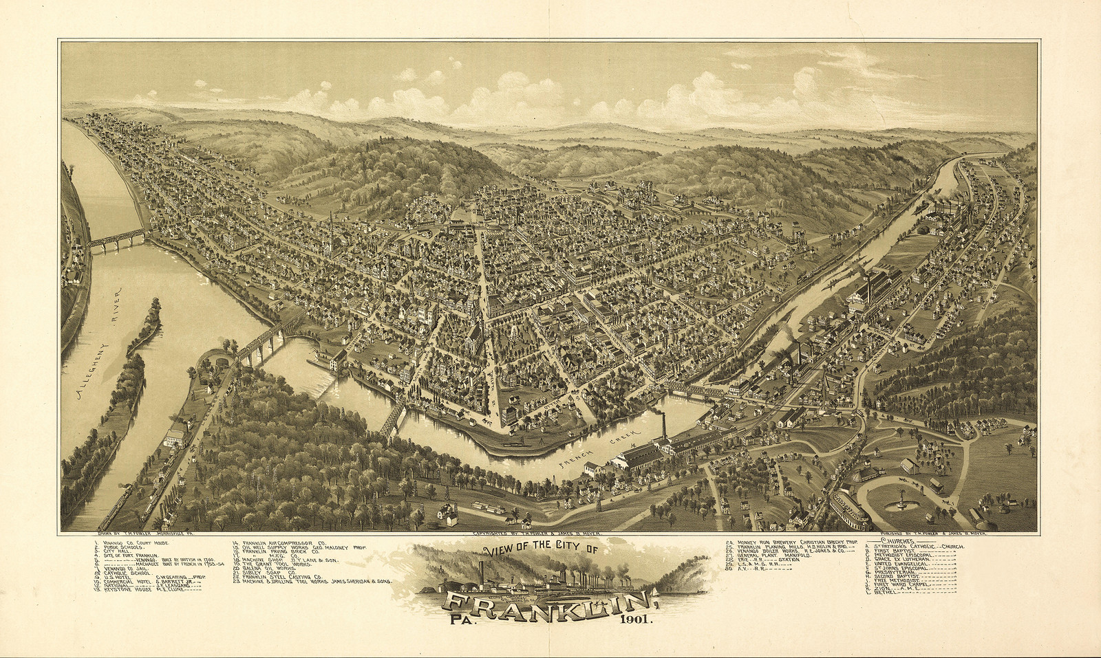 View of the City of Franklin, Pa. 1901, 1901 — antique map