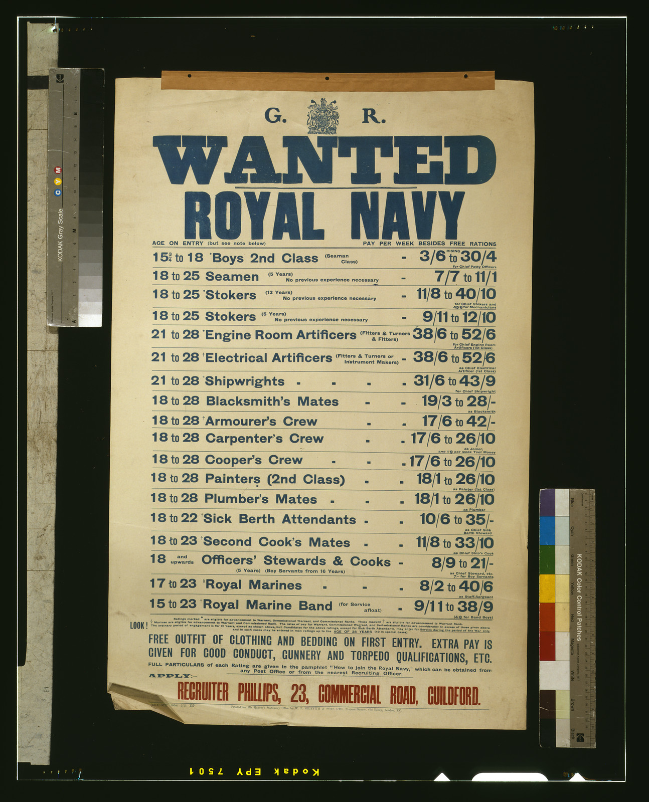 Wanted - Royal Navy / printed for His Majesty's Stationery Office by W.P. Griffith & Sons Ltd., Prujean Square, Old Bailey, London, E.C., [S.l. : s.n., 1915] — vintage poster