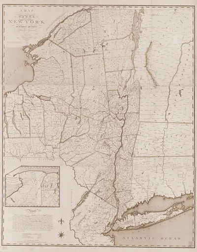 Map of the State of New York, New York, 1802