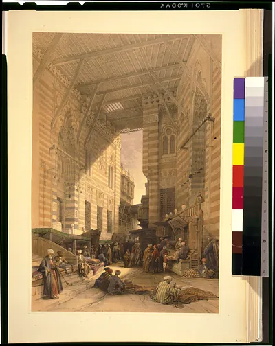Bazaar of the silk mercers, Cairo / David Roberts, R.A.