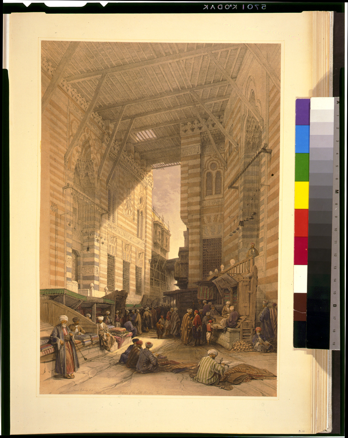 Bazaar of the silk mercers, Cairo / David Roberts, R.A., [published between 1846 and 1849] — antique lithograph