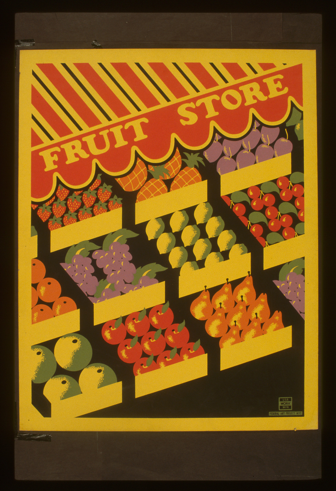 Fruit store, 1936 — vintage poster