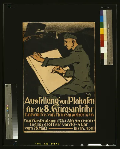 Ausstellung von Plakaten für die 8. Kriegsanleihe