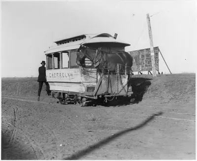 The horsecar Cherrelyn" with a horse aboard - Denver 1903"