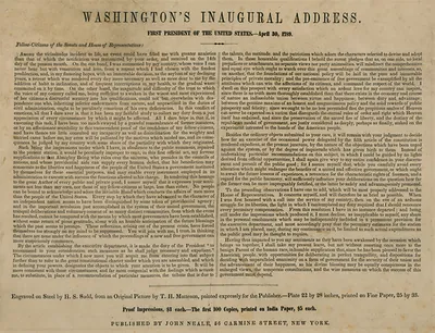 Washington's First Inaugural Address, April 30, 1789 (printed text page)