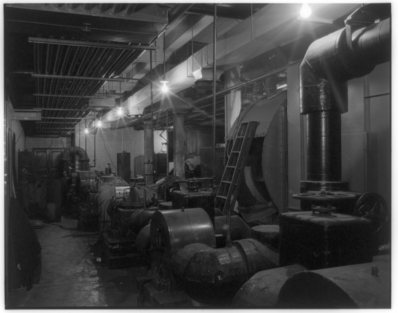 [Library of Congress interiors, 1958: East Machinery Room 2 in Jefferson Bldg., view of machinery], 1958 — historic photograph