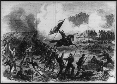 The battle of Gettysburg - General Crawford's charge on the rebel lines