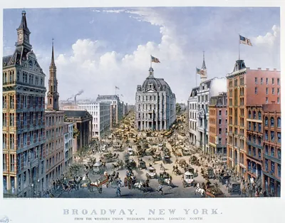 Broadway, New York: From the western union telegraph building looking north