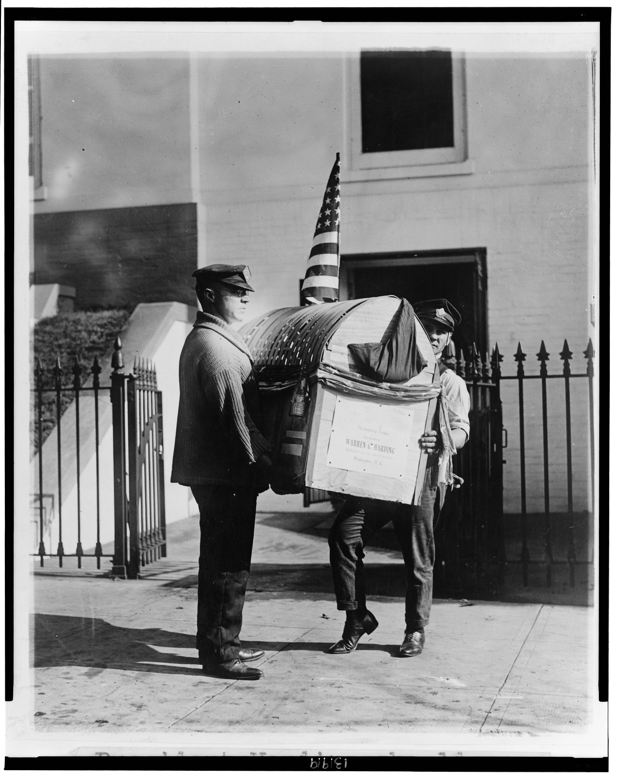President Harding should wo[rry?] about the high cost of turkey--[ano]ther Thanksgiving gobbler arrived [a]t the White House today, [1921] — historic photograph