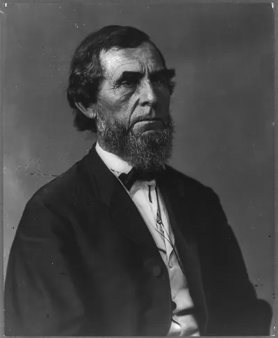 [Columbus Delano, 1809-1896, half length portrait, facing right]