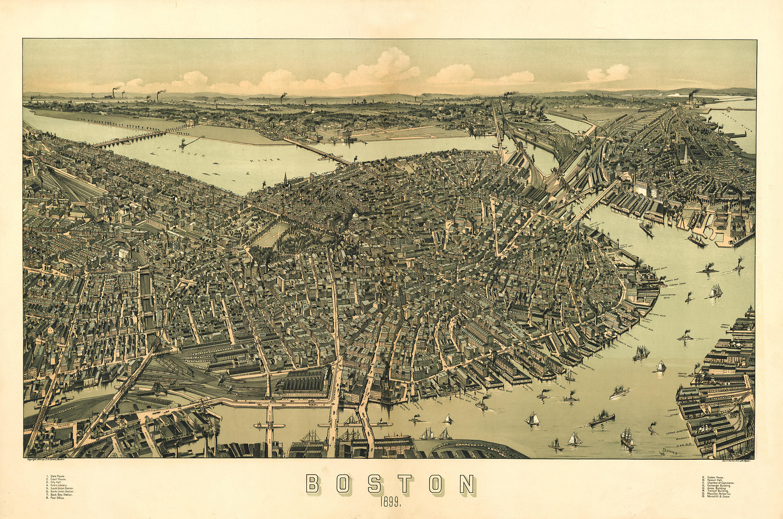 Boston, Massachusetts, 1899, 1899 — antique map