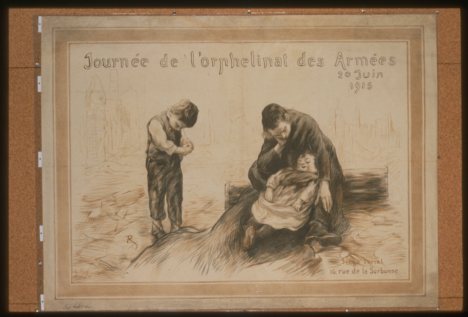 Journeacutee de lorphenlinat des armeacutees, 1915 — vintage poster