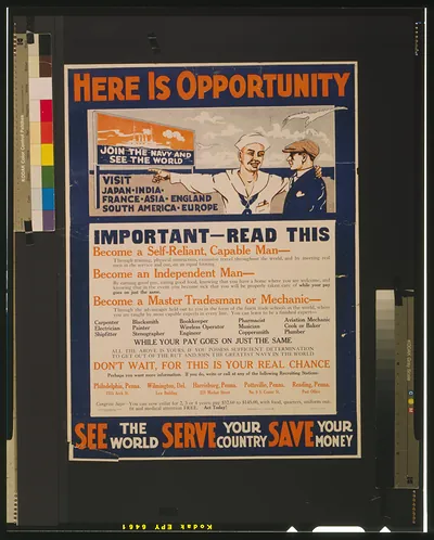 Here is opportunity See the world, serve your country, save your money.