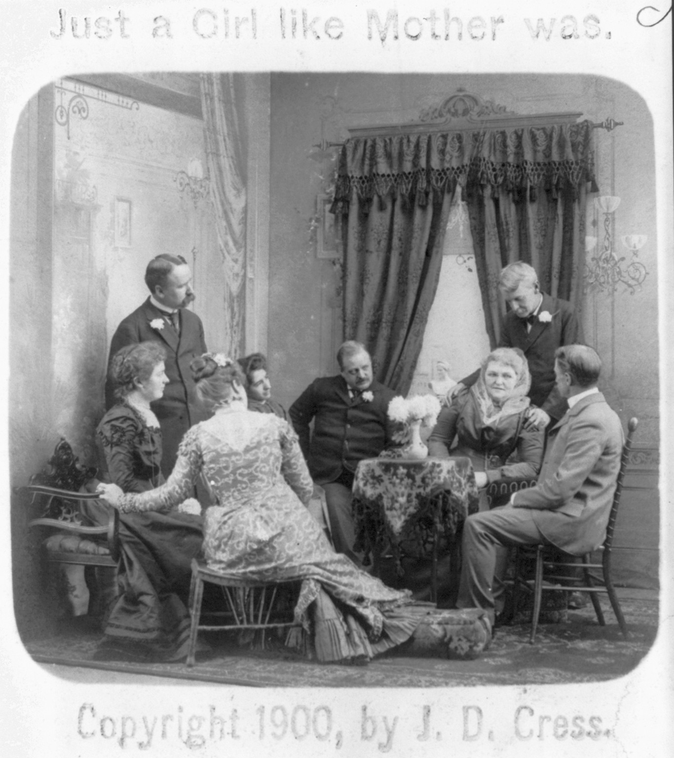 [Scenes used to illustrate the popular song, Just a Girl like Mother was"]", c1900. — historic print
