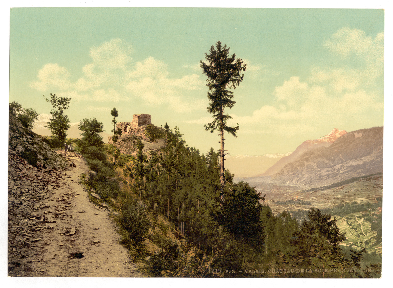 Chateau de la Soie pres Savièse Valais Switzerland, [between ca. 1890 and ca. 1900]. — historic print