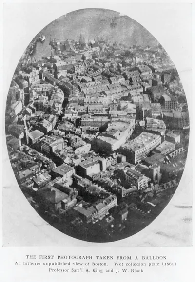[Aerial view of Boston; first photograph taken from a balloon; 1861]