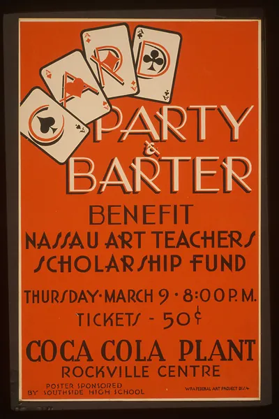Party & barter - benefit Nassau art teachers scholarship fund Coca Cola Plant Rockvil