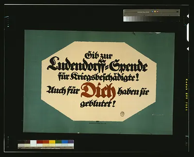 Gib zur Ludendorff-Spende für Kriegsbeschädigte