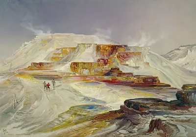 Hot Springs of Gardiner's River, Yellowstone / TM ; Prang's American Chromo.